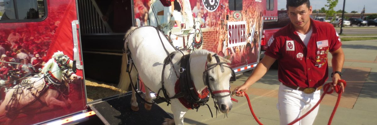 Unloading Boomer and Sooner at OU Club Watch Party